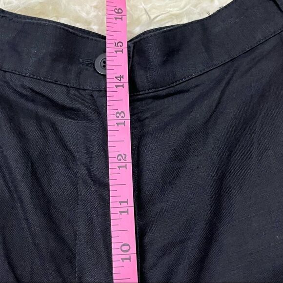 Vintage 90’s Susan Bristol Black Linen High Waist Relaxed Trouser Pants 12 - Picture 9 of 12